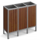 Wooden segregation bin Tantum 3 x 56L