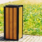 Wooden street bin with Tivoli III 75L cover