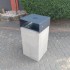 Concrete waste bin with a canopy roof Copenhagen 70L