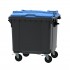 4-wheel waste container 1100 L ESE Split Lid with ”flap in flap" blue