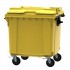 4-wheel waste container 1100 L ESE Split Lid with ”flap in flap" yellow