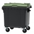 4-wheel waste container 1100 L ESE Split Lid with ”flap in flap" green