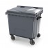 4-wheel waste container 1100 L Contenur with flat lid