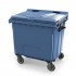 4-wheel waste container 1100 L Contenur with flat lid