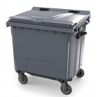 4-wheel waste container 1100 L Contenur with flat lid