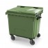 4-wheel waste container 1100 L Contenur with flat lid