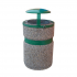 Concrete bin with painted belt and canopy