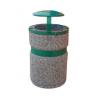 Concrete bin with painted belt and canopy