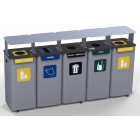 Outdoor Waste Segregation Station Modular Bin 5 x 70L