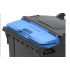 4-wheel waste container 1100 L ESE Split Lid with ”flap in flap" black