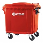 4-wheel waste container 1100L red ESE