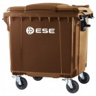 4-wheel waste container 1100L brown ESE