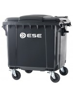 4-wheel waste container 1100L black ESE