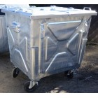 Metal waste container 1100L with three-part flap