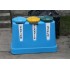 Waste segregation container 3 x 120L Trojak Mini with educational board