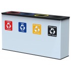 Antibacterial waste container EKO STATION 4 x 60 L