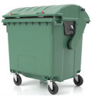 4-wheel waste container with semi-circular lid 1100 L Contenur