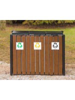 Waste segregation bin with Baobab III cover 3 x 75 L