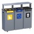 Outdoor Waste Segregation Container Modular Bin 3 x 70L