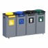 Outdoor Waste Segregation Station Modular Bin 4 x 70L