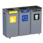 Outdoor Waste Segregation Container Modular Bin 3 x 70L