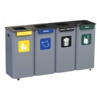 Outdoor Waste Segregation Station Modular Bin 4 x 70L