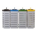 Set of Metalic waste segregation containers 4 x 80L