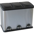 Three-chamber waste segregation bin 45L