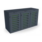 Housing for waste containers with a capacity of 3 x 120 L