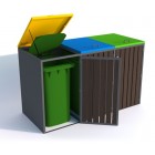 Housing for waste containers with a capacity of 3 x 240 L