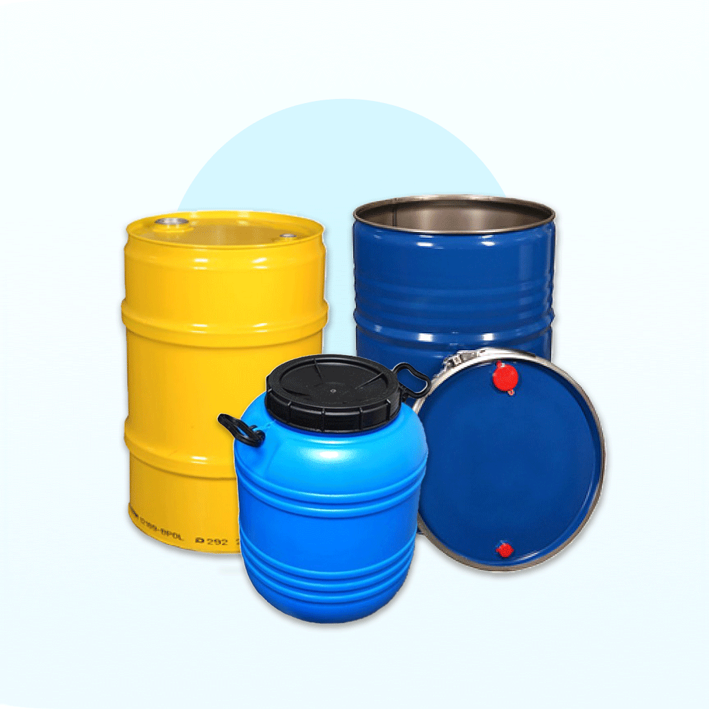 Metal barrels, steel barrels, 60l metal barrels, 200l tin barrels.