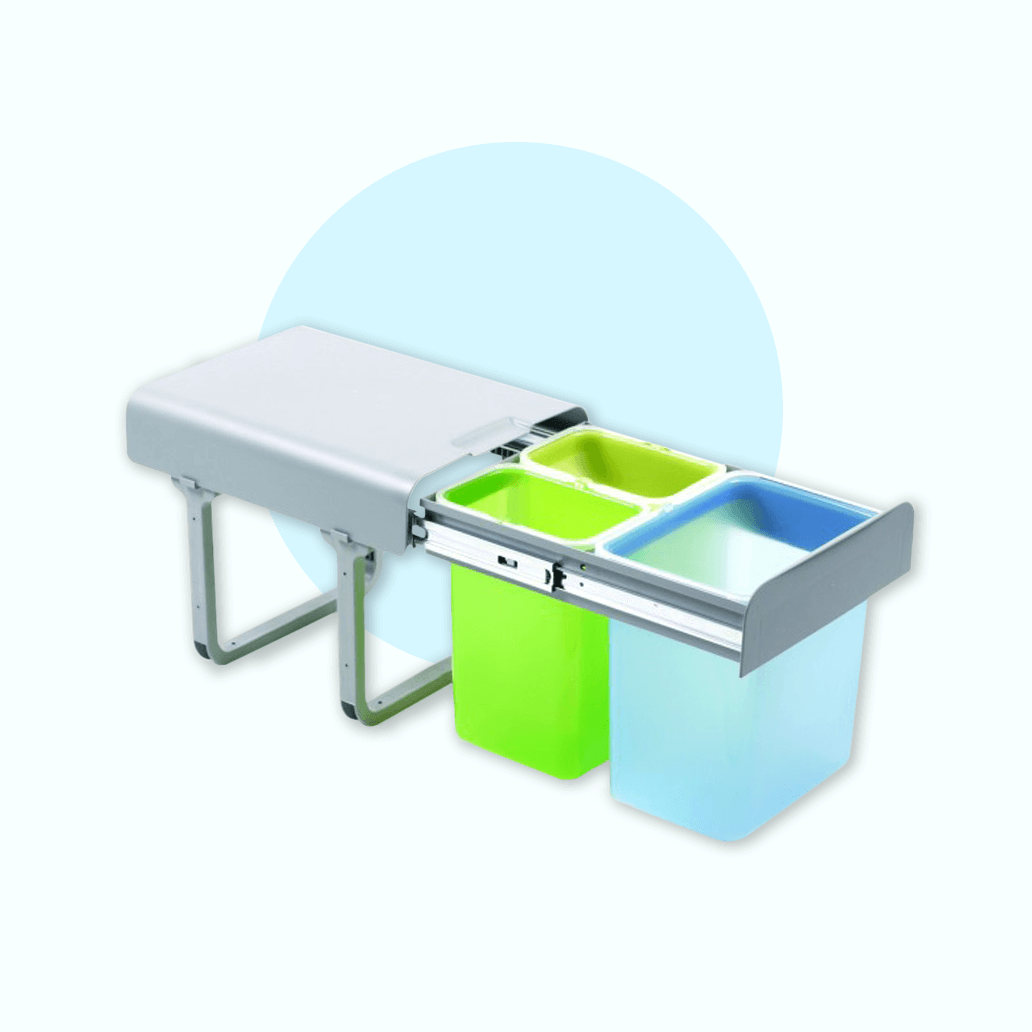 Cabinet trash bins, drawers, pull-out, cargo, bins for waste segregation under the sink.