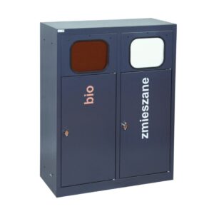 Recycling bin 2-chamber eco Estri 2 x 60 L with flaps