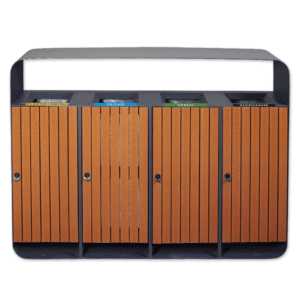Recycling bin, 4-compartment set, 4 x 75 L