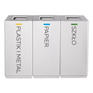 Modular recycling bin Eco Modular 3 x 60 L white