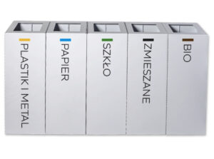 Eco Modular modular recycling bin 5 x 40 L white