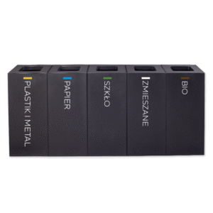 Eco Modular recycling bin 5 × 50 L, black