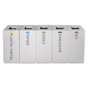 Eco Modular modular recycling bin 5 x 60 L white