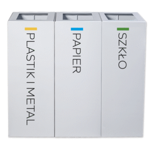 Modular recycling bin Eco Modular 3 x 40 L white