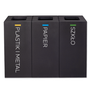 Eco Modular modular recycling bin, 3 × 50 L, black