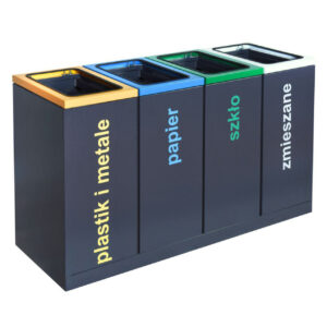 Recycling bin, 4-compartment Eco Star, 4 x 60 L
