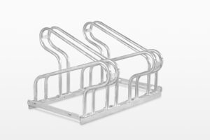 Bike rack for parking with alternating top stands (4–12 stands)