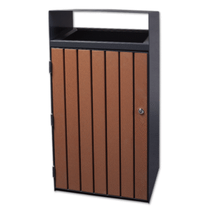 Urban wooden iroko trash can 100 L